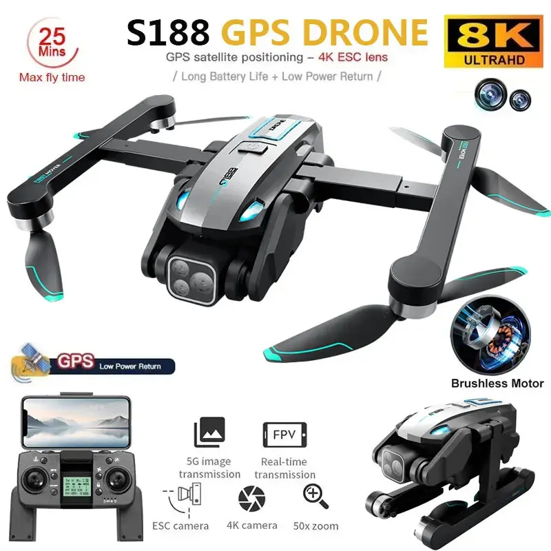 S188 Professional 8K GPS Drone - Drone Camera Professional ulasan dan harga